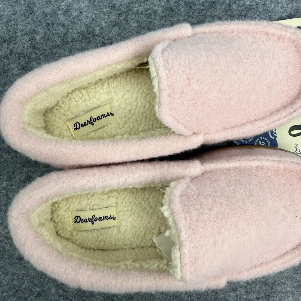 Dearfoams True Comfort Slippers Youth Girl Size 11/12 Pink Slip On Cozy Warm NEW